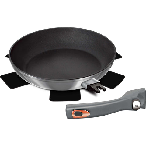 sartén, sartén, utensilios de cocina, cocinar, mango desmontable, utensilios de cocina inteligentes, sartén de 24 cm, gris, LP-BH-038L BH/6001, BH/6081