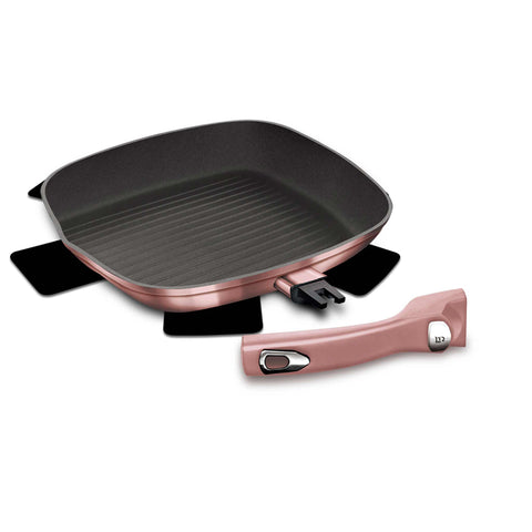  BH/6086,BH/6027,Sartén grill 28cm con mango desmontable,Rosa,Sartén grill 28cm,mango desmontable,sartén,sartén,parrilla,utensilios de cocina,cocinar,Sartenes,Sartén con mango desmontable