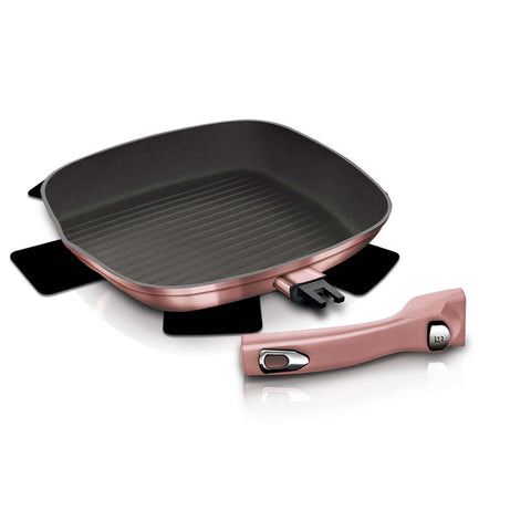 BH/6086,BH/6027,Sartén grill 28cm con mango desmontable,Rosa,Sartén grill 28cm,mango desmontable,sartén,sartén,parrilla,utensilios de cocina,cocinar,Sartenes,Sartén con mango desmontable