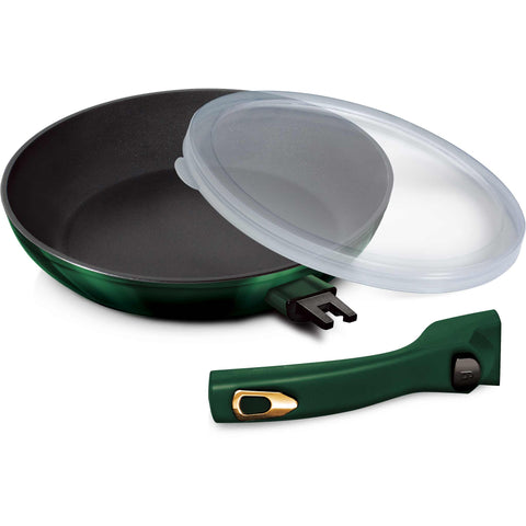 sartén, sartén, utensilios de cocina, cocinar, mango desmontable, utensilios de cocina inteligentes, sartén de 24 cm, esmeralda/verde, BH/6047, BH/6087