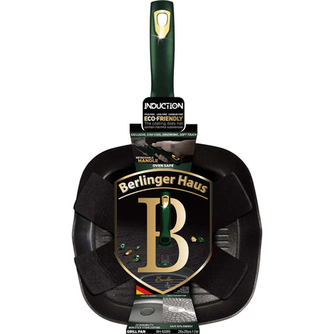 BH/6089,BH/6050,Sartén grill 28cm con mango desmontable,Esmeralda,Verde,Sartén grill 28cm,mango desmontable,sartén,sartén,parrilla,utensilios de cocina,cocinar,Sartenes,Sartén con mango desmontable