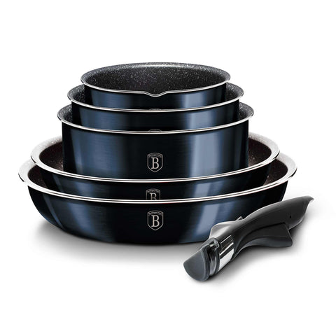  BH/6101, Juego de utensilios de cocina de 12 piezas, Aguamarina, Azul, Juego de utensilios de cocina de 12 piezas con asa abatible, utensilios de cocina inteligentes, juego de utensilios de cocina, ollas y sartenes, juego de ollas y sartenes, juego, abatible, cocina, utensilios de cocina, ollas y cacerolas