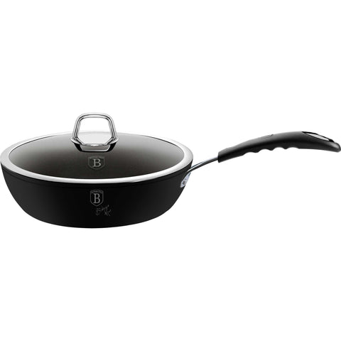 sartén, sartén honda, sartén honda con tapa, sartén, batería de cocina, cocinar,, sartén honda 24 cm, negro,,,BH/6119