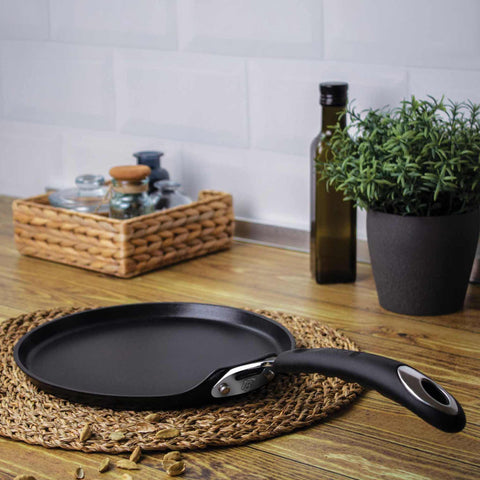 Sartén para panqueques, utensilios de cocina, cocinar, sartén para panqueques de 25 cm, negra, LP-KL-003, BH/6128