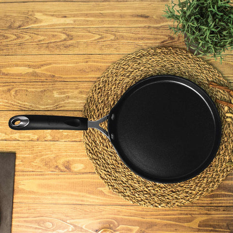 Sartén para panqueques, utensilios de cocina, cocinar, sartén para panqueques de 25 cm, negra, LP-KL-003, BH/6128