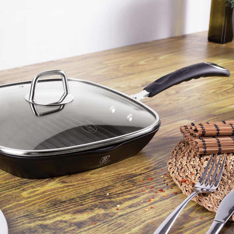  BH/6130, Sartén grill con tapa 28cm, Negra, Sartén grill 28 cm con tapa, Sartén, Sartén grill, Sartén grill con tapa, Batería de cocina, Cocina, Sartenes