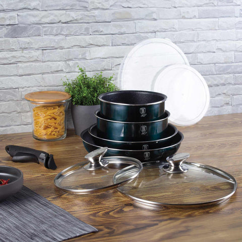  BH/6146, juego de utensilios de cocina de 9 piezas, aguamarina, azul, juego de utensilios de cocina de 9 piezas, mango de clic, utensilios de cocina inteligentes, juego de utensilios de cocina, ollas y sartenes, juego de ollas y sartenes, juego, clic, cocina, utensilios de cocina, ollas y cazuelas