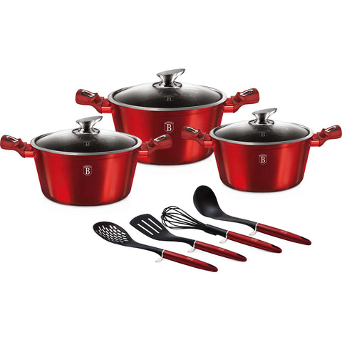 BH/6150A,BH/6150,Juego de utensilios de cocina de 10 piezas,Borgoña,Rojo,Juego de utensilios de cocina de 10 piezas a.,Juego de utensilios de cocina,ollas,juego de ollas,juego,herramientas de cocina,cocinar,utensilios de cocina,Ollas y cazuelas