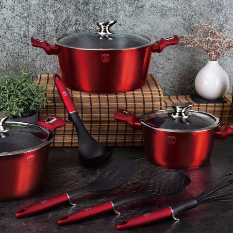 BH/6150A,BH/6150,Juego de utensilios de cocina de 10 piezas,Borgoña,Rojo,Juego de utensilios de cocina de 10 piezas a.,Juego de utensilios de cocina,ollas,juego de ollas,juego,herramientas de cocina,cocinar,utensilios de cocina,Ollas y cazuelas