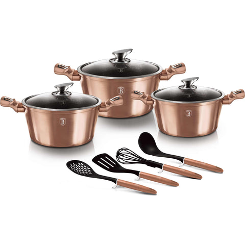 BH/6151, Juego de utensilios de cocina de 10 piezas, Oro rosa, Juego de utensilios de cocina de 10 piezas, Juego de utensilios de cocina, Ollas, Juego de ollas, Juego, Utensilios de cocina, Cocinar, Utensilios de cocina, Ollas y cacerolas