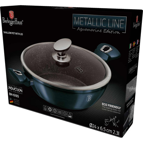  BH/6165, Olla baja con tapa 24cm, Aguamarina, Azul, Olla baja 24 cm, Olla baja, Olla baja con tapa, Olla, Utensilios de cocina, Cocina, Ollas y cazuelas