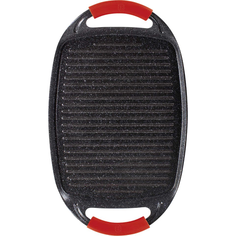  BH/6182, Plancha para asar 47 cm, Burdeos, Rojo, plancha para asar, parrilla, mango de silicona, Sartenes, Sartén para asar