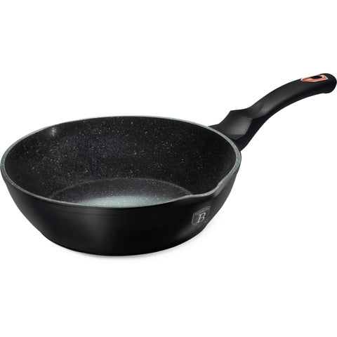 sartén, sartén profunda, sartén, batería de cocina, cocinar,sartén profunda de 24 cm,negro/oro rosa,BH/6184NPR,BH/6185