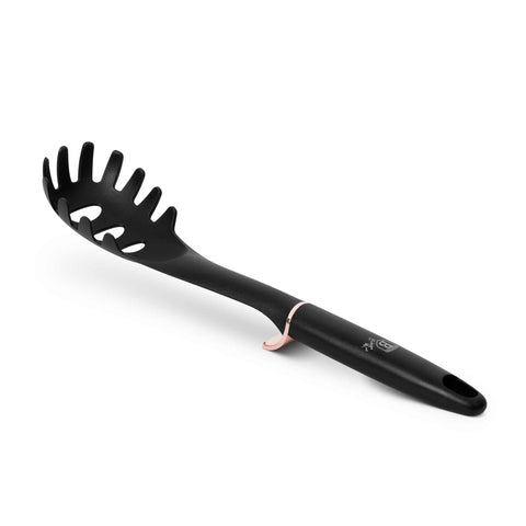 Product image of Spaghetti spoon. Part of the Black Rose Collection . Features: • Material: nylon • Color: black- rose gold REGISTERED DESIGN BY BERLINGER HAUS!. (Studio view). Official Berlinger Haus product, boosted by Promintra sl.