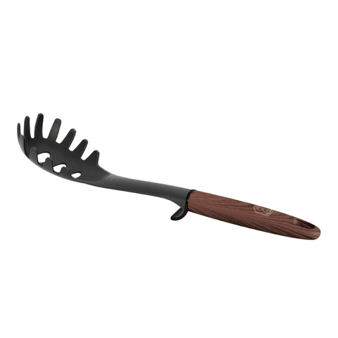 Product image of Spaghetti spoon. Part of the Ebony Rosewood Collection . Features: • Material: nylon • Color: black- ebony rosewood REGISTERED DESIGN BY BERLINGER HAUS!. (Studio view). Official Berlinger Haus product, boosted by Promintra sl.