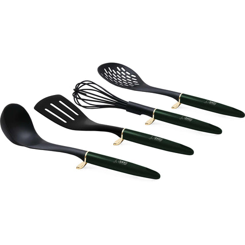 Juego de herramientas de cocina, herramientas de cocina, utensilios de cocina, utensilios de cocina, aparatos de cocina, espátula ranurada, batidor, espumadera, cucharón para sopa, juego de herramientas de cocina, esmeralda/verde,,BH/6236