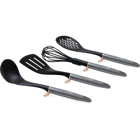 Juego de herramientas de cocina, herramientas de cocina, utensilios de cocina, utensilios de cocina, aparatos de cocina, espátula ranurada, batidor, espumadera, cucharón para sopa, juego de herramientas de cocina, gris,BH/6237