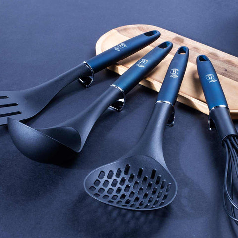  BH/6238, juego de herramientas de cocina de 4 piezas, aguamarina, azul, juego de herramientas de cocina con pata inteligente, juego de herramientas de cocina, herramientas de cocina, utensilios de cocina, utensilios de cocina, aparatos de cocina, volteador ranurado, batidor, espumadera, cucharón de sopa, juego de utensilios