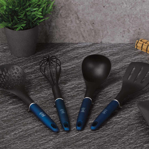  BH/6238, juego de herramientas de cocina de 4 piezas, aguamarina, azul, juego de herramientas de cocina con pata inteligente, juego de herramientas de cocina, herramientas de cocina, utensilios de cocina, utensilios de cocina, aparatos de cocina, volteador ranurado, batidor, espumadera, cucharón de sopa, juego de utensilios