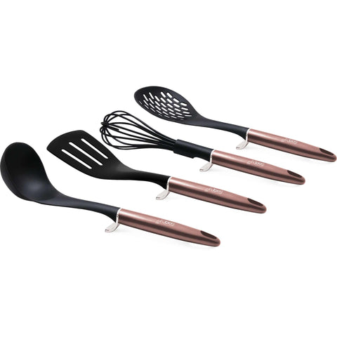 Juego de herramientas de cocina, herramientas de cocina, utensilios de cocina, utensilios de cocina, aparatos de cocina, espátula ranurada, batidor, espumadera, cucharón para sopa, juego de herramientas de cocina, rosa,,BH/6239