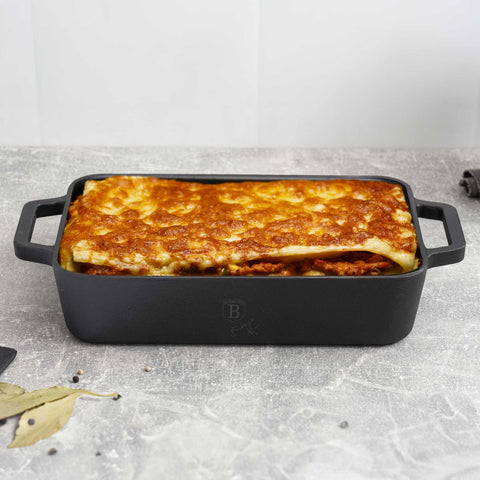  BH/6261, Asador de 30 cm, Negro, Utensilios para hornear, Asador rectangular d., Hierro fundido, Asador rectangular, Asador, Hornear, Bandeja para asar