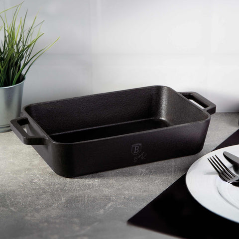  BH/6261, Asador de 30 cm, Negro, Utensilios para hornear, Asador rectangular d., Hierro fundido, Asador rectangular, Asador, Hornear, Bandeja para asar