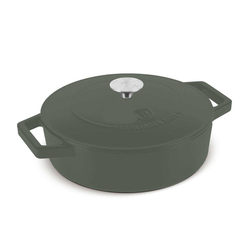  BH/6262, Olla baja de 26 cm de hierro fundido, Verde mate, Olla baja de 26 cm, Hierro fundido, Olla baja, Olla baja con tapa, Olla, Utensilios de cocina, Cocina, Ollas y cazuelas