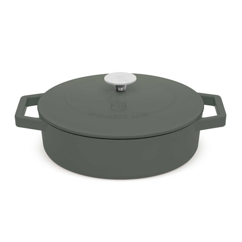  BH/6262, Olla baja de 26 cm de hierro fundido, Verde mate, Olla baja de 26 cm, Hierro fundido, Olla baja, Olla baja con tapa, Olla, Utensilios de cocina, Cocina, Ollas y cazuelas