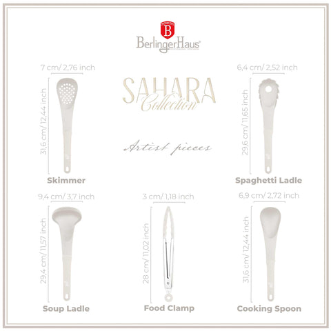  BH/6336, BH/6336N, juego de herramientas de cocina de 5 piezas, crema mate, juego de herramientas de cocina de 5 piezas, juego de herramientas de cocina, herramientas de cocina, utensilios de cocina, utensilios de cocina, aparatos de cocina, cucharón para sopa, cuchara de cocina, espumadera, cucharón para espaguetis, pinza para alimentos, juego de utensilios