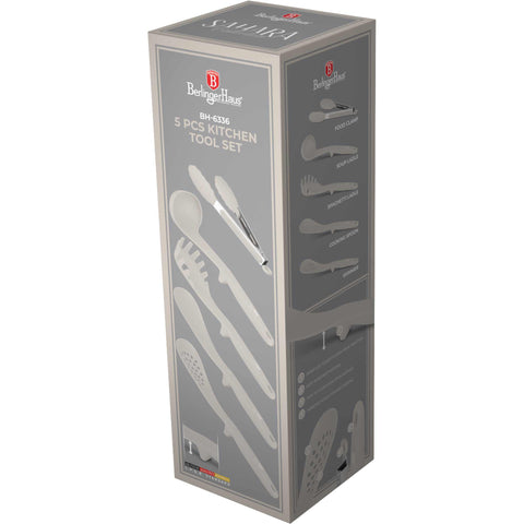 BH/6336, BH/6336N, juego de herramientas de cocina de 5 piezas, crema mate, juego de herramientas de cocina de 5 piezas, juego de herramientas de cocina, herramientas de cocina, utensilios de cocina, utensilios de cocina, aparatos de cocina, cucharón para sopa, cuchara de cocina, espumadera, cucharón para espaguetis, pinza para alimentos, juego de utensilios