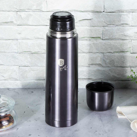  BH/6403, Termo de vacío de 0,75 l, Gris oscuro, Termo de vacío, Termo, Almacenamiento de alimentos, Frasco