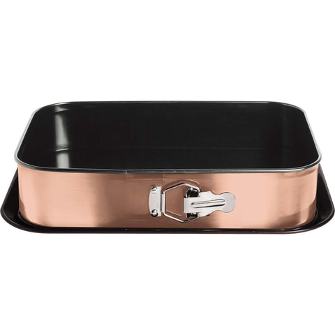 BH/6474A, BH/6474, BH/6474AN, BH/6474SW, Molde desmontable rectangular de 39 x 27 cm, Oro rosa, Utensilios para hornear, Molde desmontable rectangular, Molde desmontable cuadrado, Pastel, Acoplamiento, Horneado, Molde desmontable