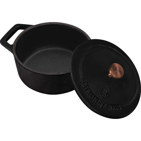 cacerola, olla pequeña, cacerola con tapa, utensilios de cocina, cocinar, hierro fundido, hierro fundido, olla pequeña, negro/oro rosa,,BH/6489SW ,BH/6489T,,BH/6489