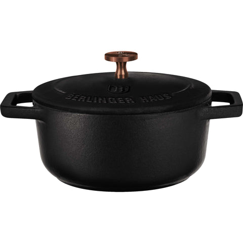 cacerola, olla pequeña, cacerola con tapa, utensilios de cocina, cocinar, hierro fundido, hierro fundido, olla pequeña, negro/oro rosa,,BH/6489SW ,BH/6489T,,BH/6489