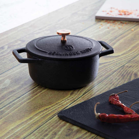 BH/6489,BH/6489SW,BH/6489T,Mini olla de hierro fundido de 10 cm,Negro,Oro rosa,mini olla,hierro fundido,cazuela,cazuela con tapa,utensilios de cocina,cocinar,Ollas y cazuelas,Olla