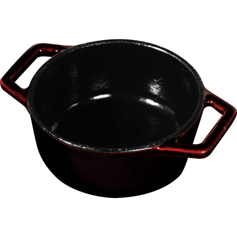 cacerola, olla pequeña, cacerola con tapa, utensilios de cocina, cocinar, hierro fundido, hierro fundido, olla pequeña, burdeos/rojo,,BH/6495