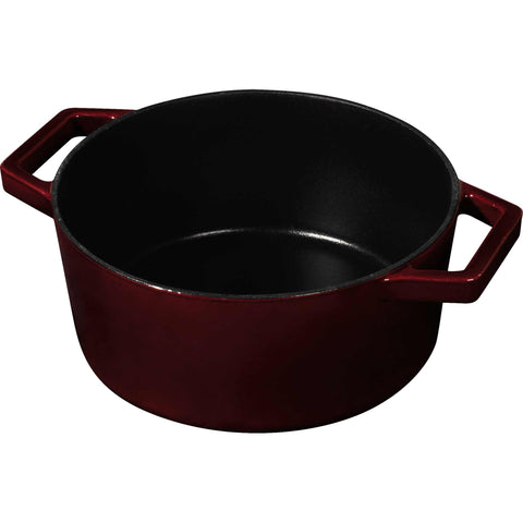 cacerola, olla, cacerola con tapa, batería de cocina, cocinar, hierro fundido, hierro fundido, cacerola de 24 cm, burdeos/rojo,,BH/6497