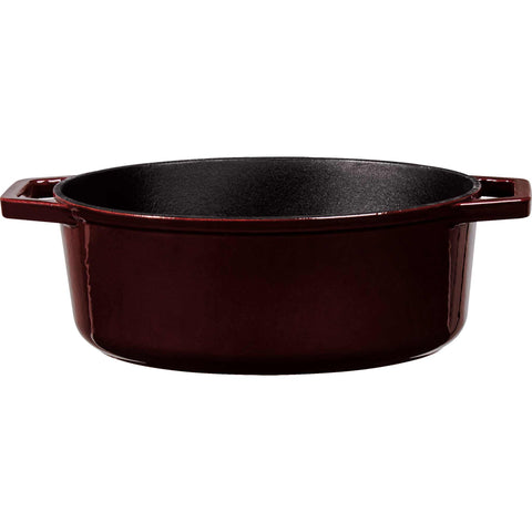 asador, asador ovalado, asador con tapa, utensilios para hornear, hornear, hierro fundido, hierro fundido, asador ovalado de 30 cm, burdeos/rojo,BH/6499