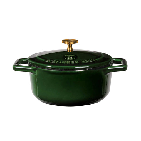 cacerola, olla pequeña, cacerola con tapa, utensilios de cocina, cocinar, hierro fundido, hierro fundido, olla pequeña, esmeralda/verde,,BH/6502