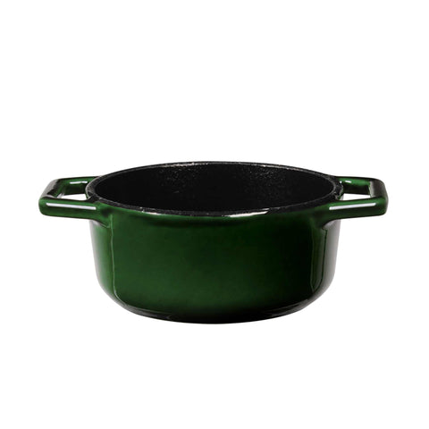 cacerola, olla pequeña, cacerola con tapa, utensilios de cocina, cocinar, hierro fundido, hierro fundido, olla pequeña, esmeralda/verde,,BH/6501