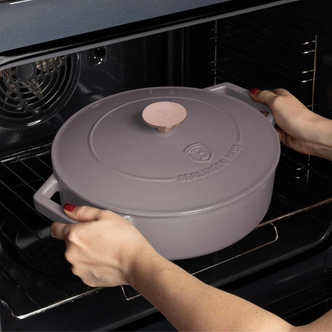  BH/6527, Olla baja de 26 cm de hierro fundido, color topo, olla baja de 26 cm, hierro fundido, olla baja, olla baja con tapa, olla, utensilios de cocina, cocina, ollas y cazuelas