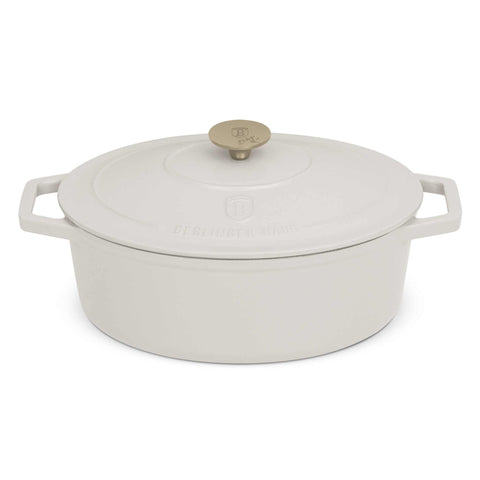  BH/6540, Asador ovalado de hierro fundido de 30 cm, Crema, Asador ovalado de 30 cm, Hierro fundido, Asador, Asador ovalado, Asador con tapa, Utensilios para hornear, Horneado, Bandeja para asar