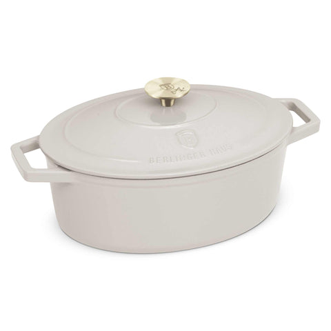  BH/6540, Asador ovalado de hierro fundido de 30 cm, Crema, Asador ovalado de 30 cm, Hierro fundido, Asador, Asador ovalado, Asador con tapa, Utensilios para hornear, Horneado, Bandeja para asar