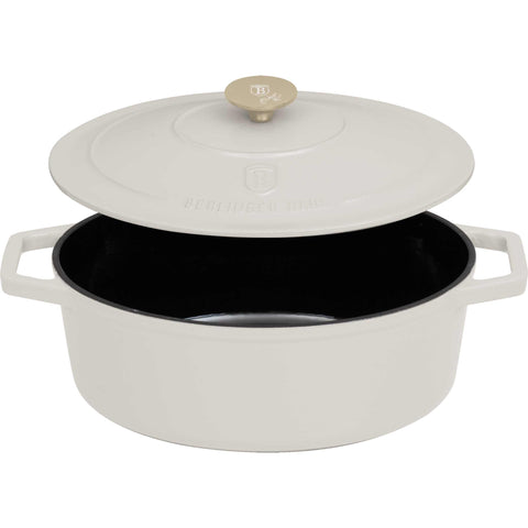  BH/6540, Asador ovalado de hierro fundido de 30 cm, Crema, Asador ovalado de 30 cm, Hierro fundido, Asador, Asador ovalado, Asador con tapa, Utensilios para hornear, Horneado, Bandeja para asar