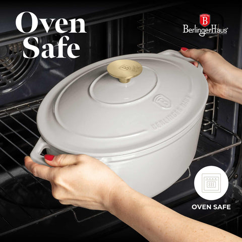  BH/6540, Asador ovalado de hierro fundido de 30 cm, Crema, Asador ovalado de 30 cm, Hierro fundido, Asador, Asador ovalado, Asador con tapa, Utensilios para hornear, Horneado, Bandeja para asar