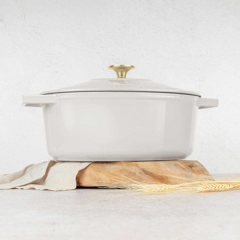  BH/6540, Asador ovalado de hierro fundido de 30 cm, Crema, Asador ovalado de 30 cm, Hierro fundido, Asador, Asador ovalado, Asador con tapa, Utensilios para hornear, Horneado, Bandeja para asar