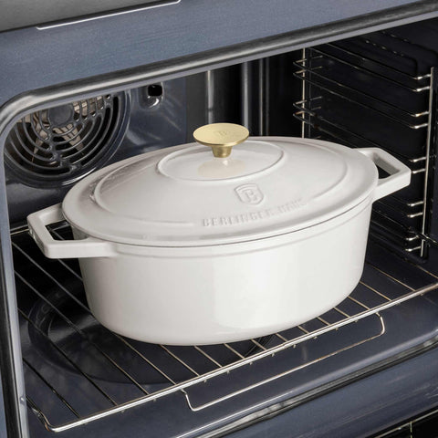  BH/6540, Asador ovalado de hierro fundido de 30 cm, Crema, Asador ovalado de 30 cm, Hierro fundido, Asador, Asador ovalado, Asador con tapa, Utensilios para hornear, Horneado, Bandeja para asar