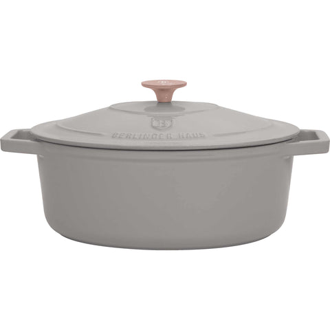 asador, asador ovalado, asador con tapa, utensilios para hornear, hornear, hierro fundido, hierro fundido, asador ovalado de 30 cm, gris topo, NUEVO, ,BH/6541