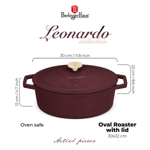 Asador Ovalado De Hierro Fundido De 30 Cm