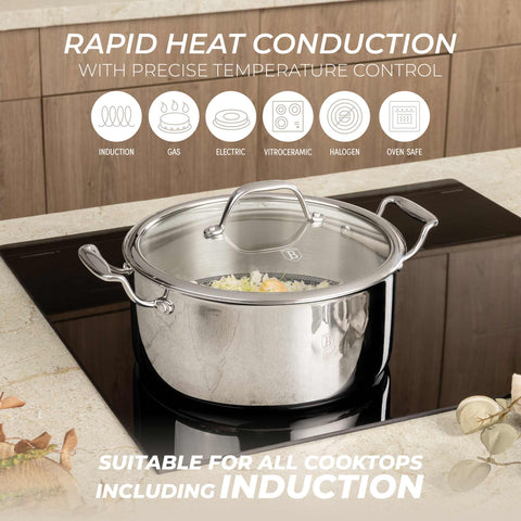  BH/6561,BH/7445,BH/8509,BH/8509N,Cacerola con tapa 24cm,Acero inoxidable,Cacerola 24 cm,Cacerola,Olla,Cacerola con tapa,Batería de cocina,Cocina,Ollas y cazuelas